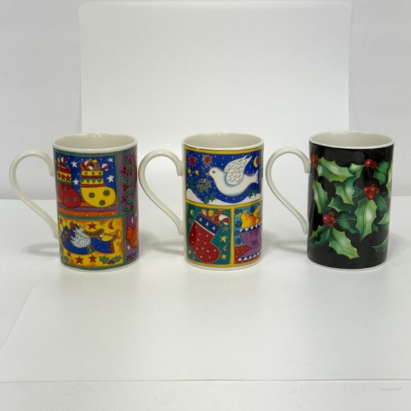 Dunoon Jane Brookshaw Winter Wonderland Mugs 2 & 1 Caroline Bessey Holly Mug - Picture 2 of 11